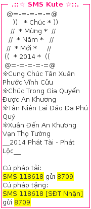 tin nhan chuc tet 2014